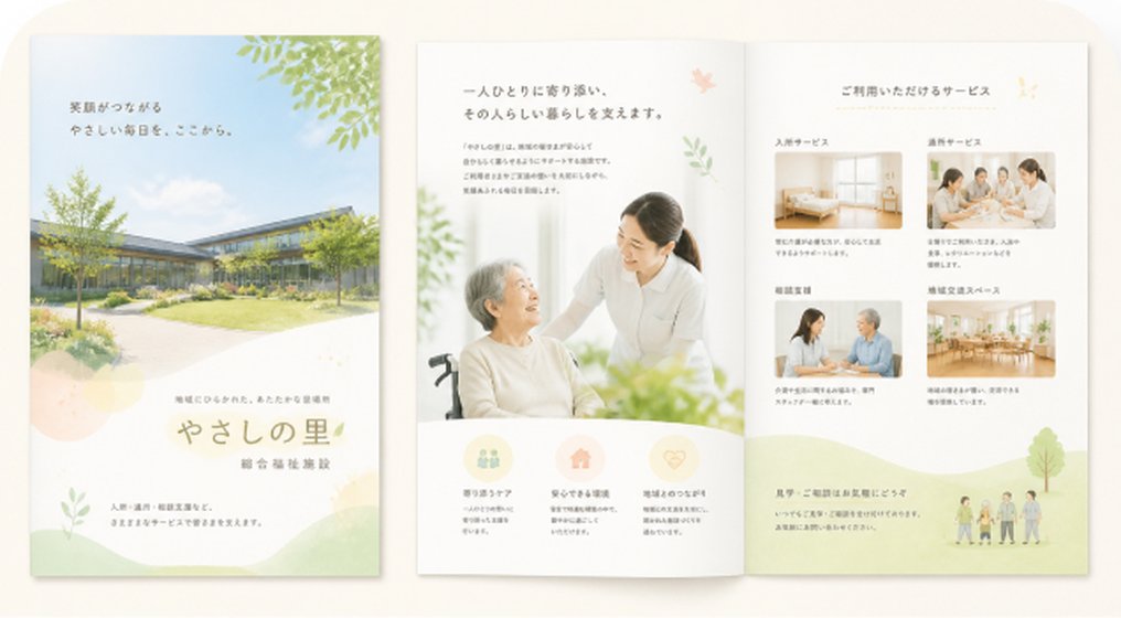 親しみやすい・やわらかい施設パンフレットデザイン