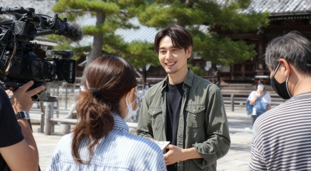 観光客へのインタビュー動画