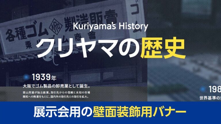 【店頭POP・ディスプレイ】社内展示会壁面装飾用バナー_クリヤマジャパン株式会社様