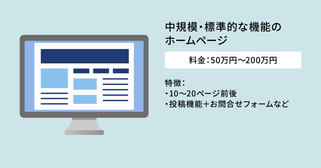 中規模・標準的な機能のホームページ