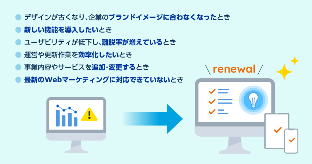 ホームページをリニューアルすべきタイミング
