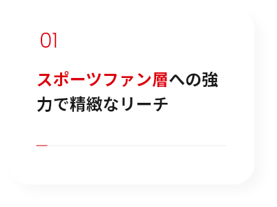 スポーツファン層への強力で精緻なリーチ