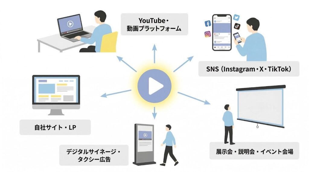PR動画の主な配信先・活用媒体