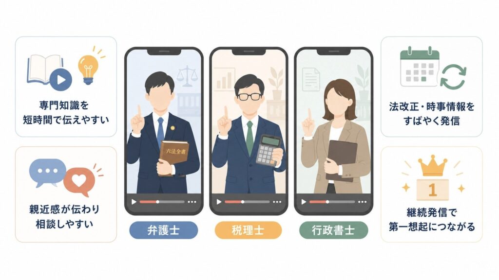 士業（弁護士・税理士・行政書士）にショート動画が向いている理由