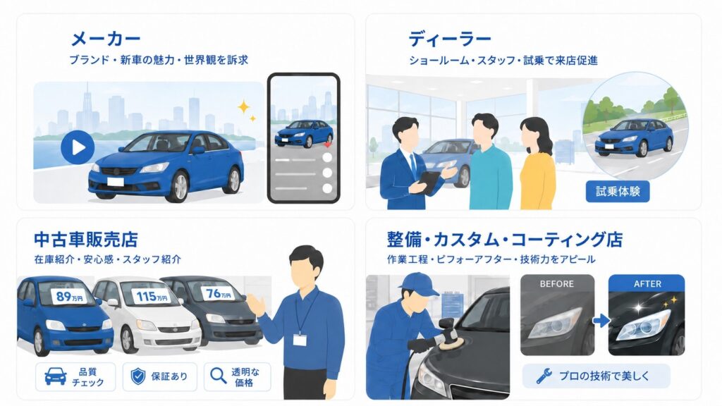 【業態別】自動車業界のショート動画設計のコツ