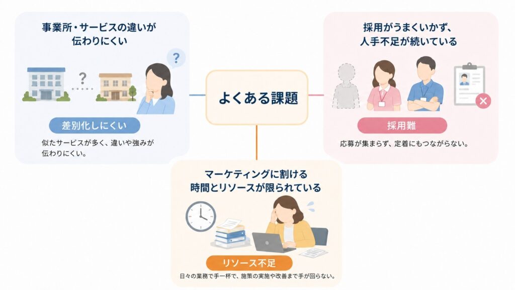 福祉・介護業界のマーケティングでよくある課題
