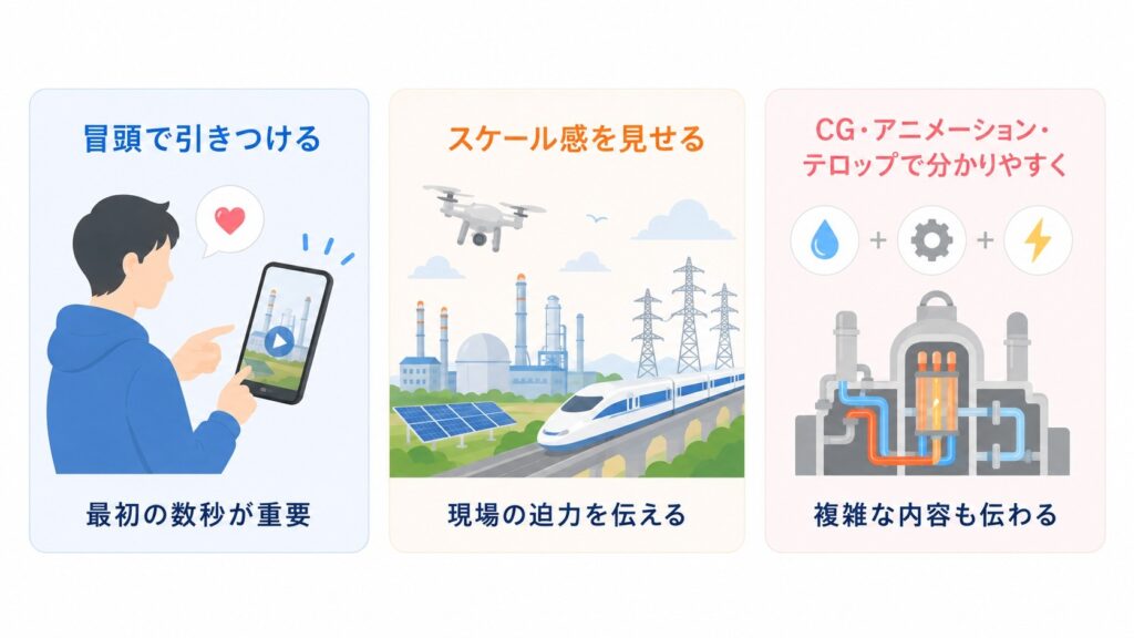 インフラ・エネルギー・化学業界のショート動画制作で重要なポイント