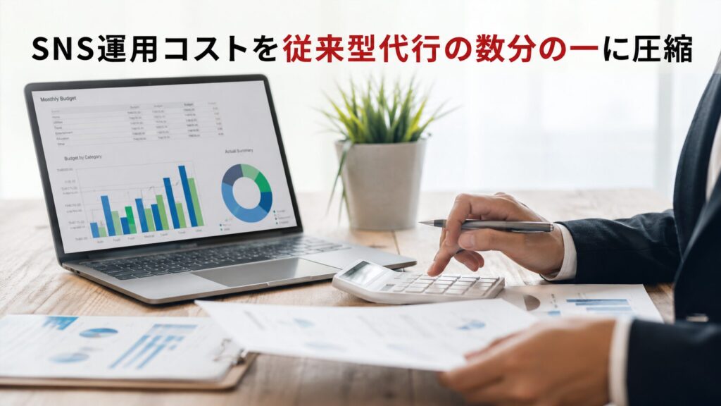 1. SNS運用コストを従来型代行の数分の一に圧縮
