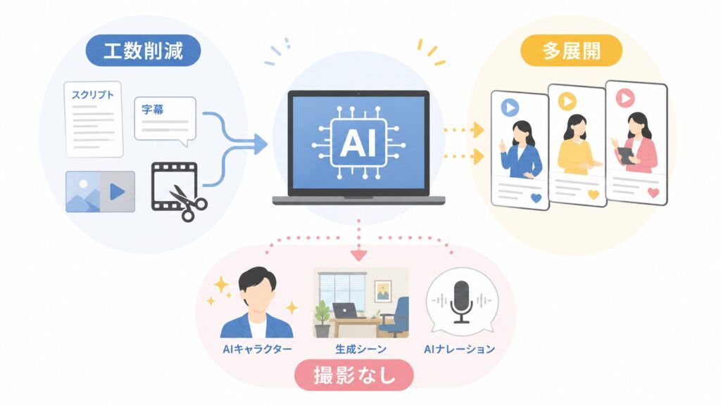 ショート動画制作で生成AIを活用するメリット