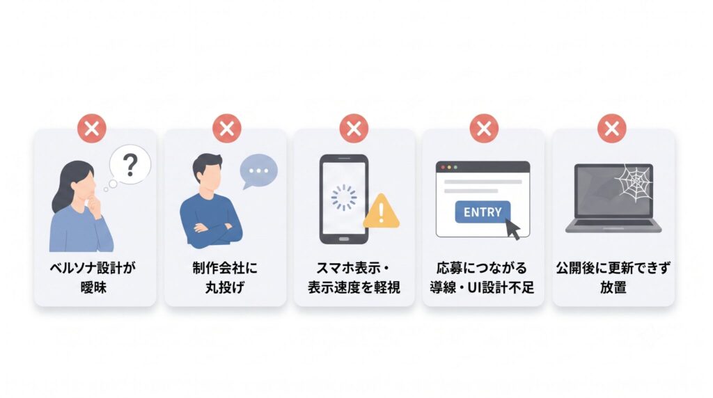 採用サイト制作でよくある失敗例と対策