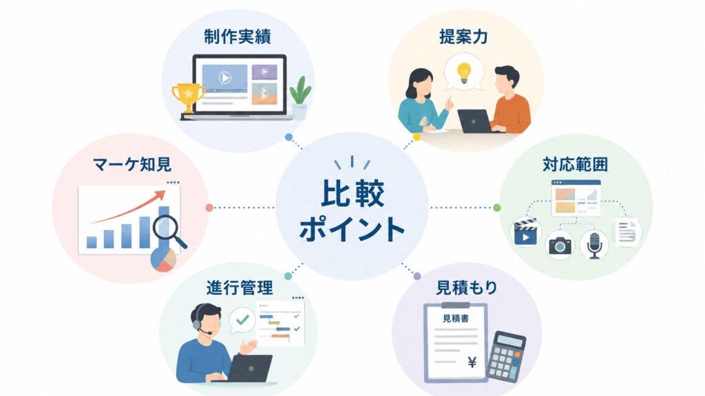 動画制作会社選びで比較すべき6つのポイント