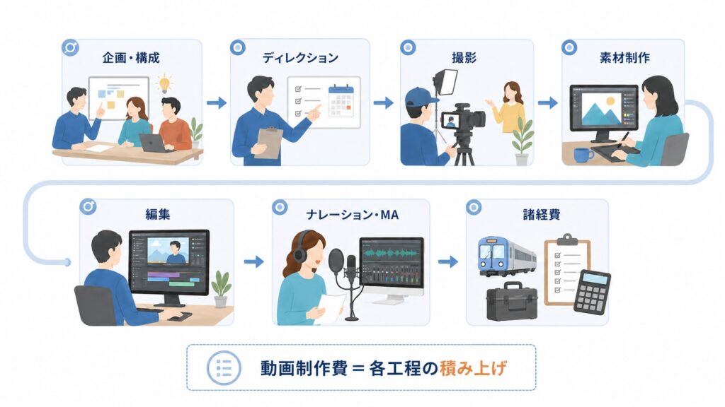 動画制作費用の内訳【工程別】