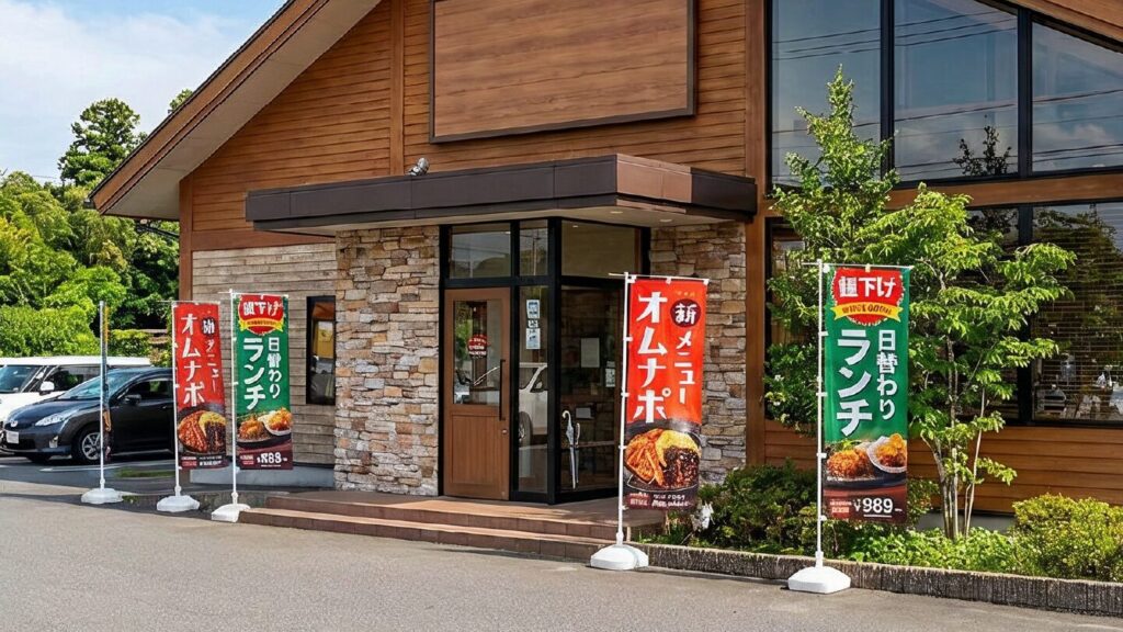 ご依頼内容 -屋外設置用の店頭のぼり旗-